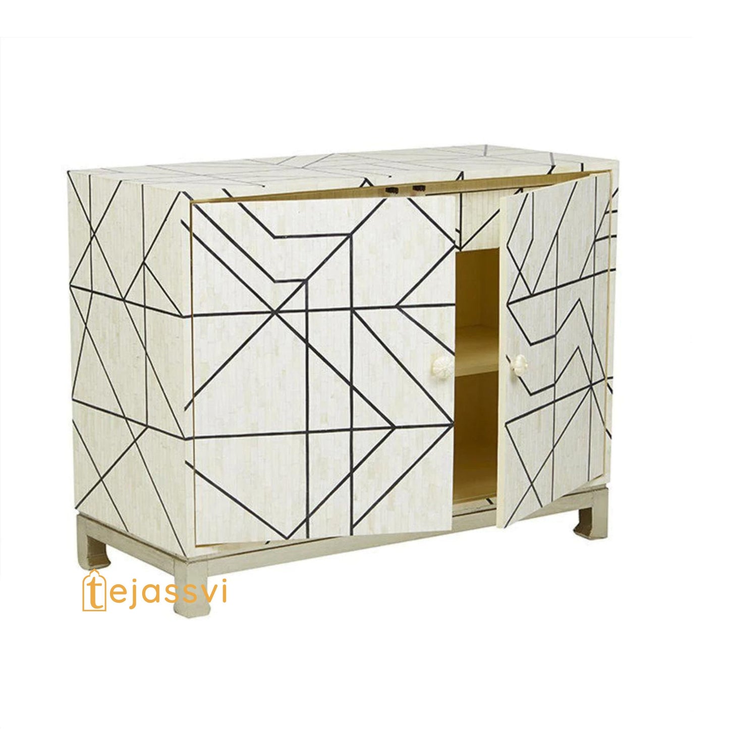 Indian Luxury Buffet Table wooden Handmade Bone Inlay Sideboard With Two Door | Media Console TV Unit/Storage Cabinet |/cabinet/MOP console