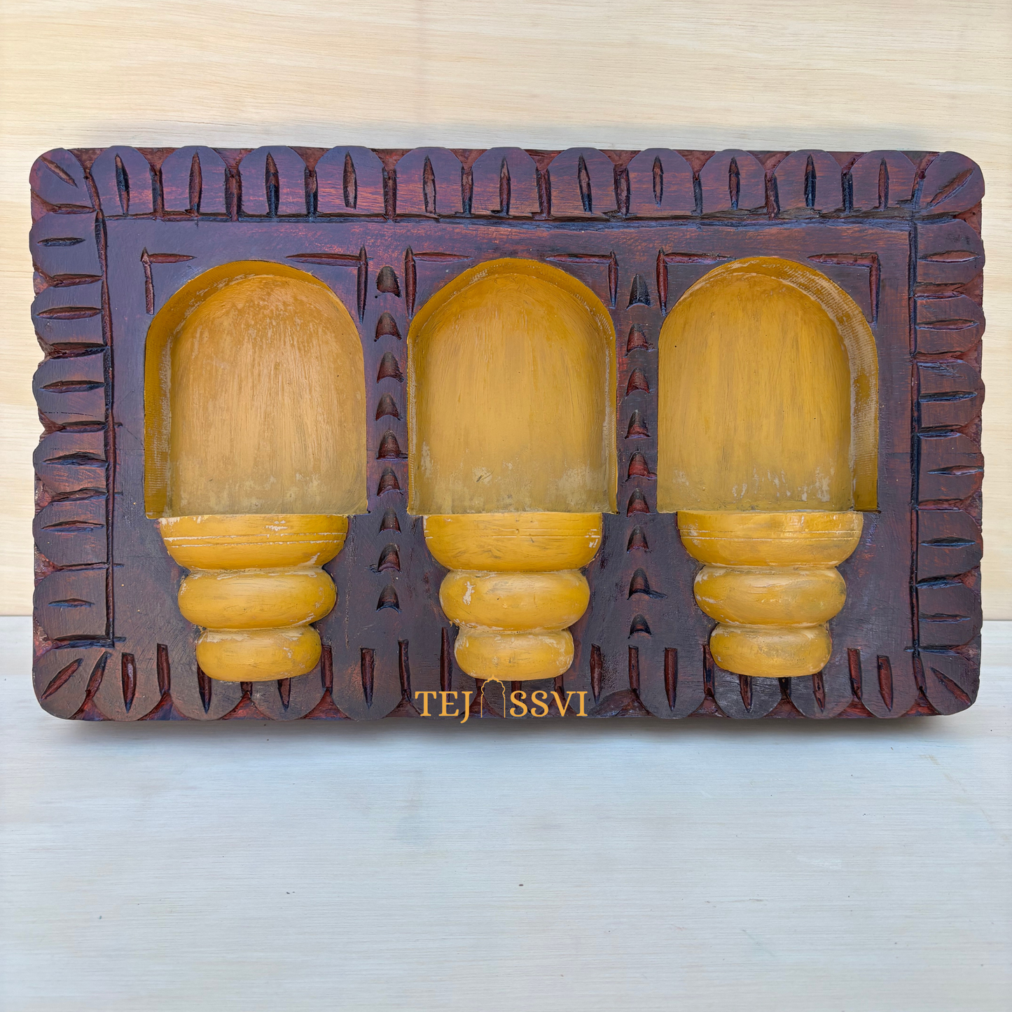 Handmade Rajasthani Jharokha Wall Art Handcrafted Wood Frame for Home Décor