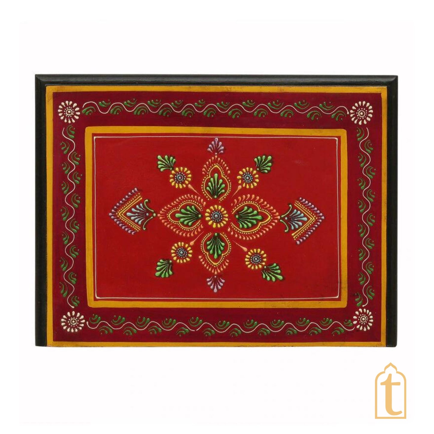 Hand Painted Wooden End Table / Bedside | Sofa Side Table | Small Chest of Drawer for Living Room | Traditional Side Table with Drawers