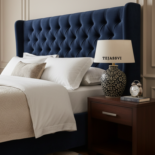 Wooden Bone Inlay Lamp / Bone Inlay Bed Room Lamp / Bedroom Décor Lamp / Handmade Inlay Table Lamp Home Decor Accent Light