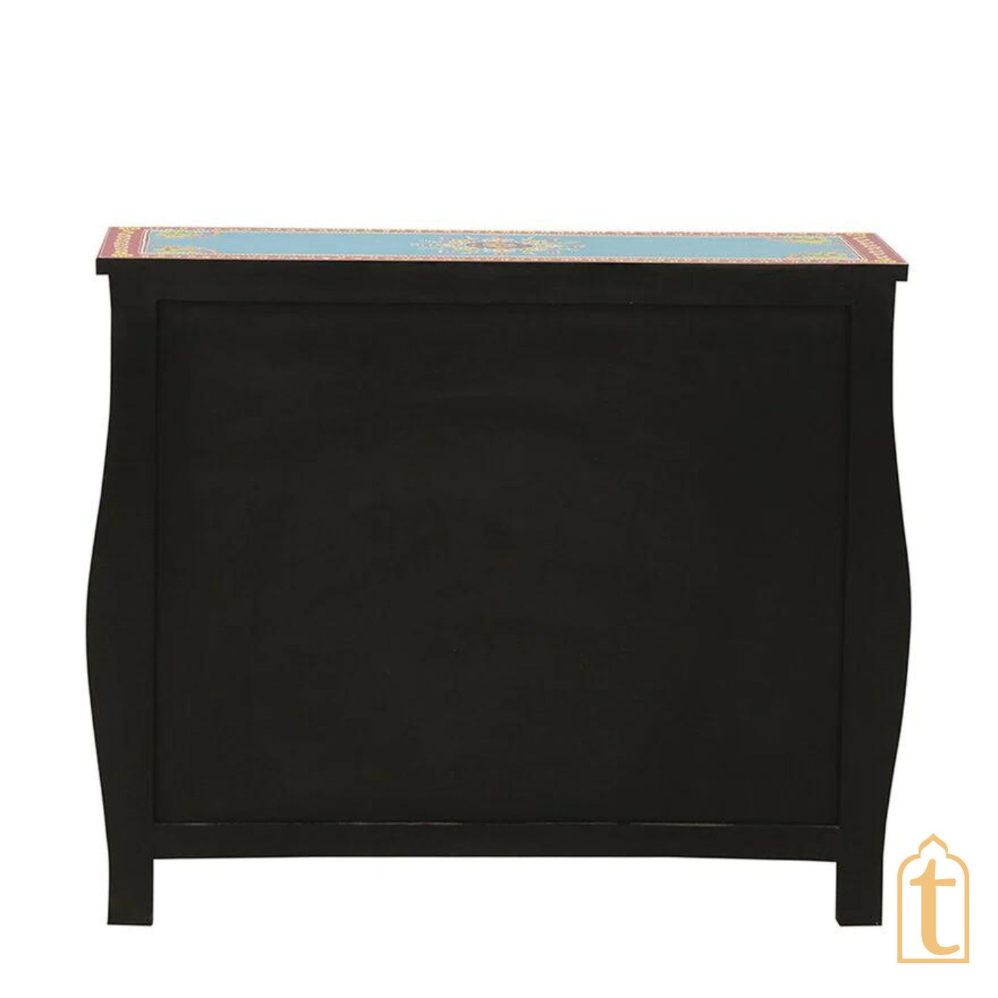 Indian Hand painted Wooden Chest of Drawers, Side Table /Chest of Drawers for Living Room | Traditional Side Table with Drawers.