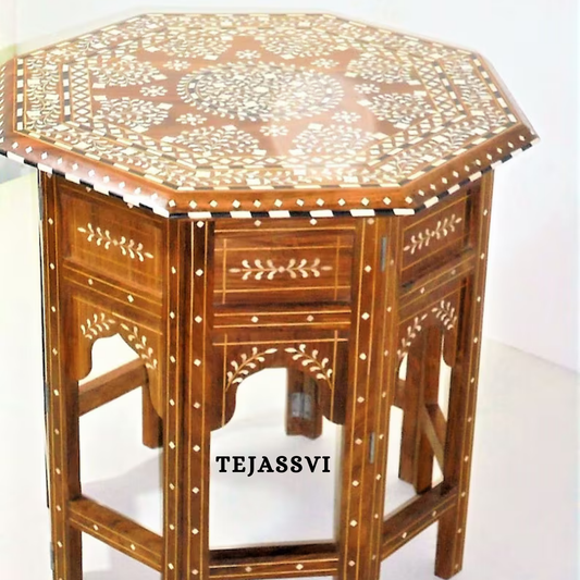 Handmade Wood Bone Inlay Modern Side Table / Wood Bone Inlay Table| Wood Bone Inlay Stool / Wood Bone Furniture | Wooden Center Table | Luxury Furniture.