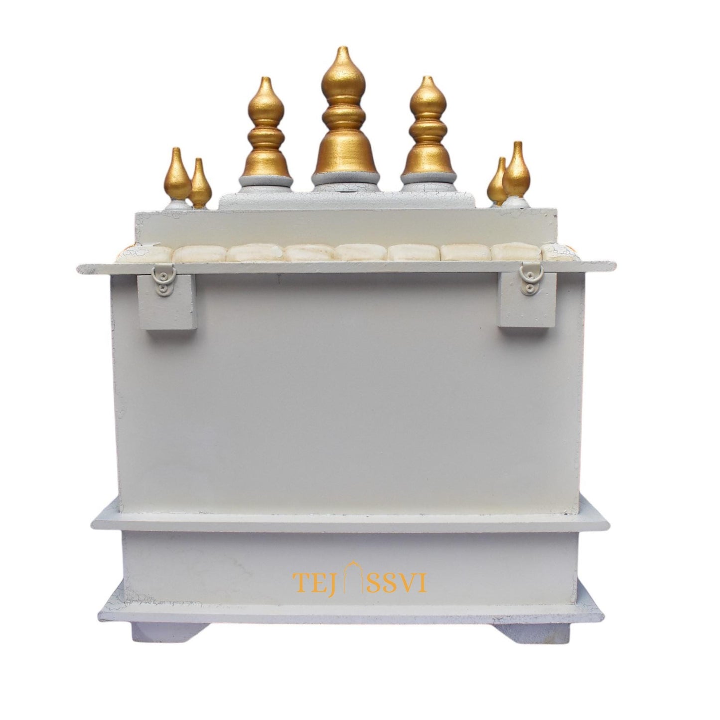 Wooden Open Temple Pooja Mandir | Beautiful Wall Hanging Small Wooden Temple for Home | Wooden Prayer Room Alter Shrine Handmade Pooja Ghar