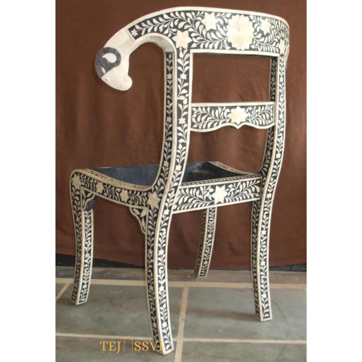 Bone Inlay Goat Head Chair | Bone Inlay chair | Modern Luxury Furniture.