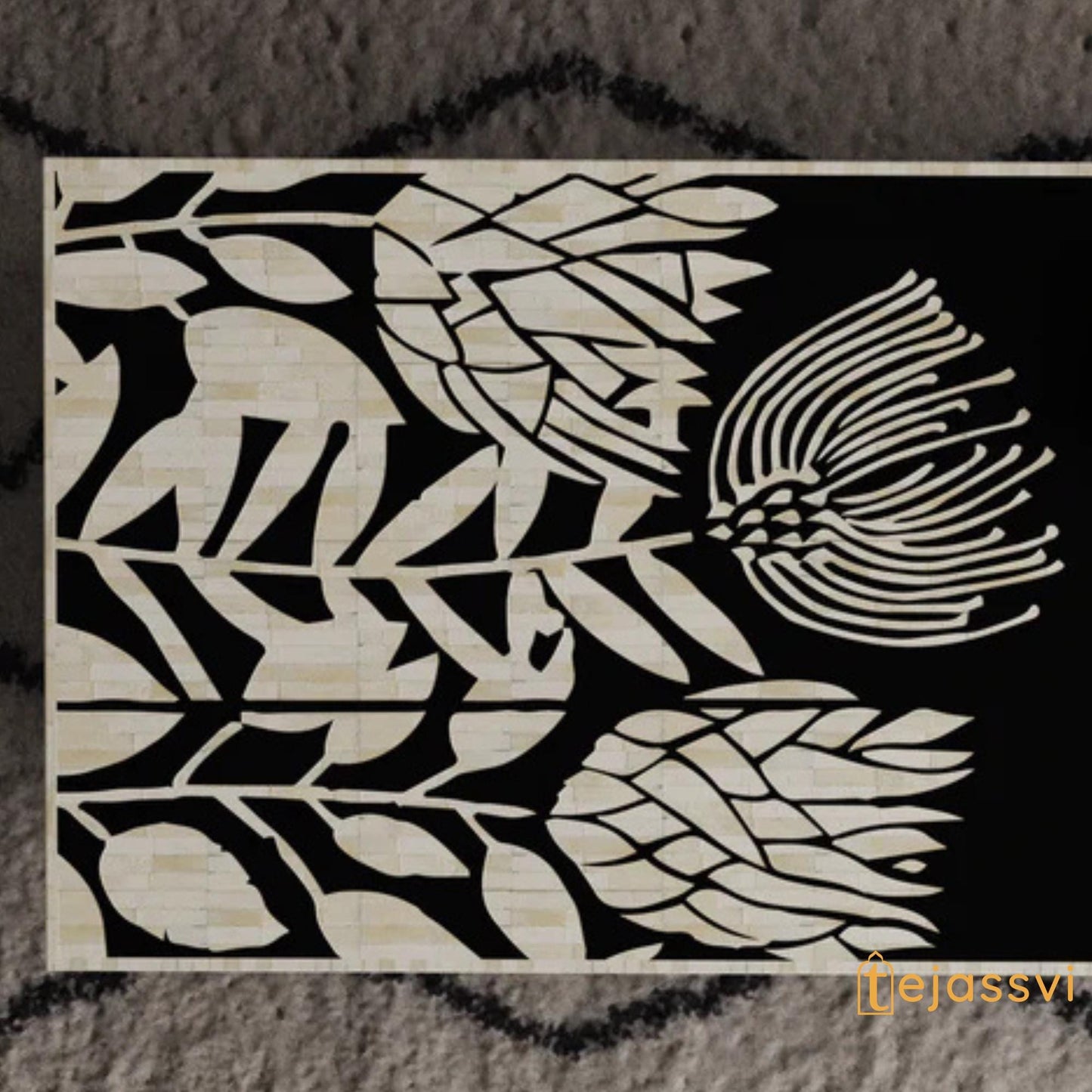 wooden Bone Inlay Rectangular Coffee Table, Centre Coffee Table, Wooden Furniture, Bone Inlay Cocktail Table/Wooden coffee table/Tea Table.
