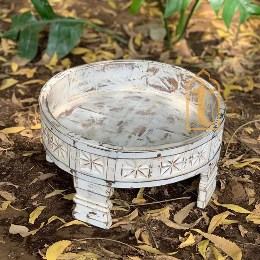 Wooden Chakki Table, Indian Carved Coffee Table, Indian Handicraft Coffee Table, Grinder Coffee Table, Garden Coffee Table.