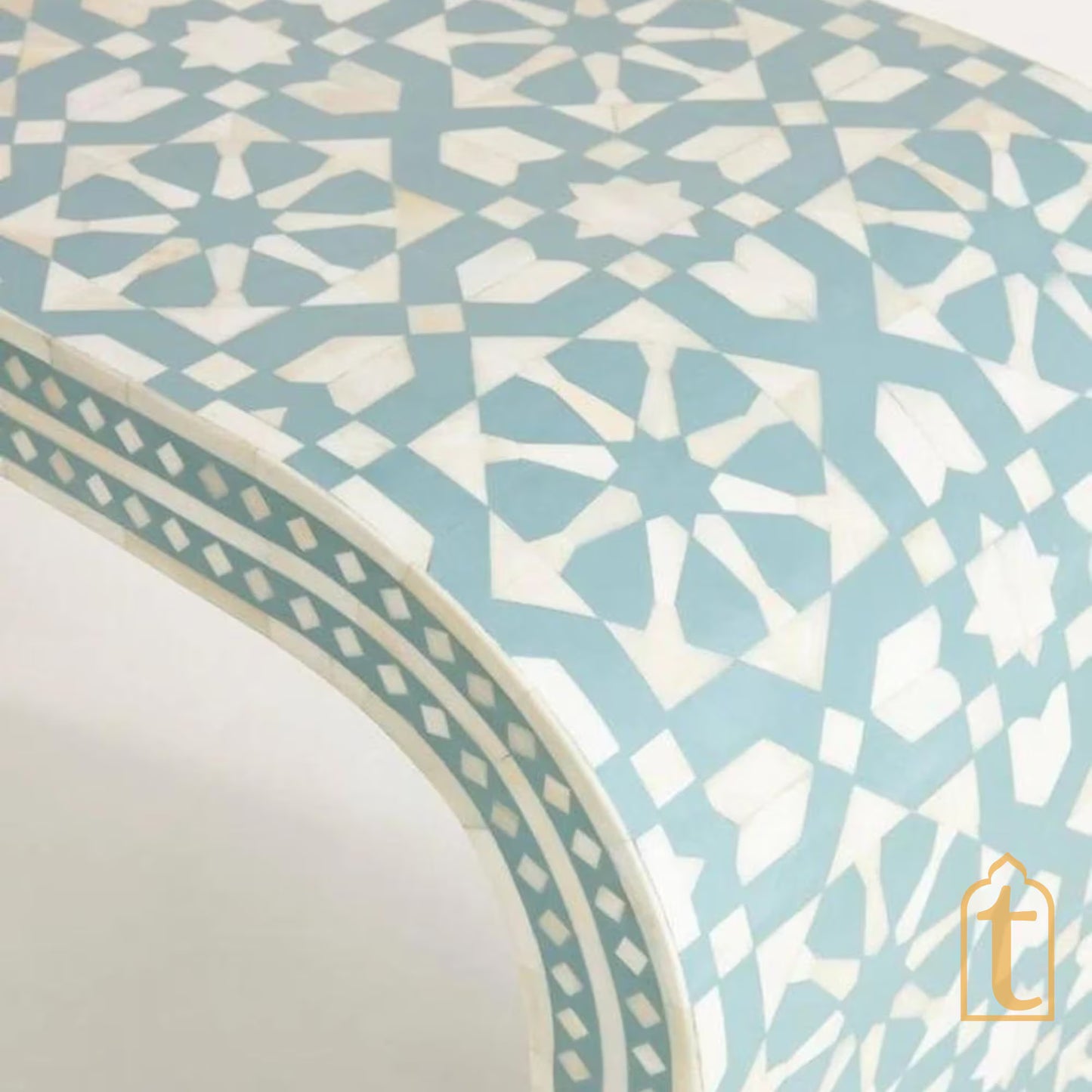 Handmade Bone Inlay Wooden Waterfall/Moroccan design Bone Inlay Console Table/ Laptop Table living room, bone inlay console/Desk/ for lobby