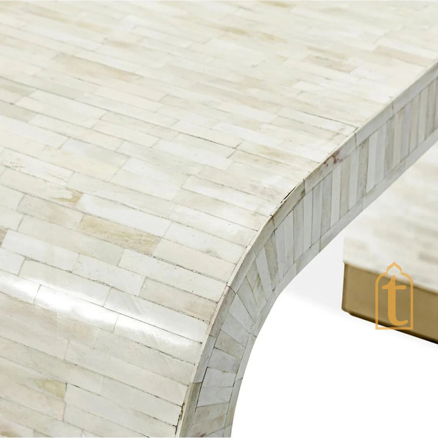 Bone Inlay Console Table, Hall-Way Entry Table, Bone Inlay Coffee Table, Modern Coffee Table,Bone Inlay Centre Table, Waterfall Coffee Table