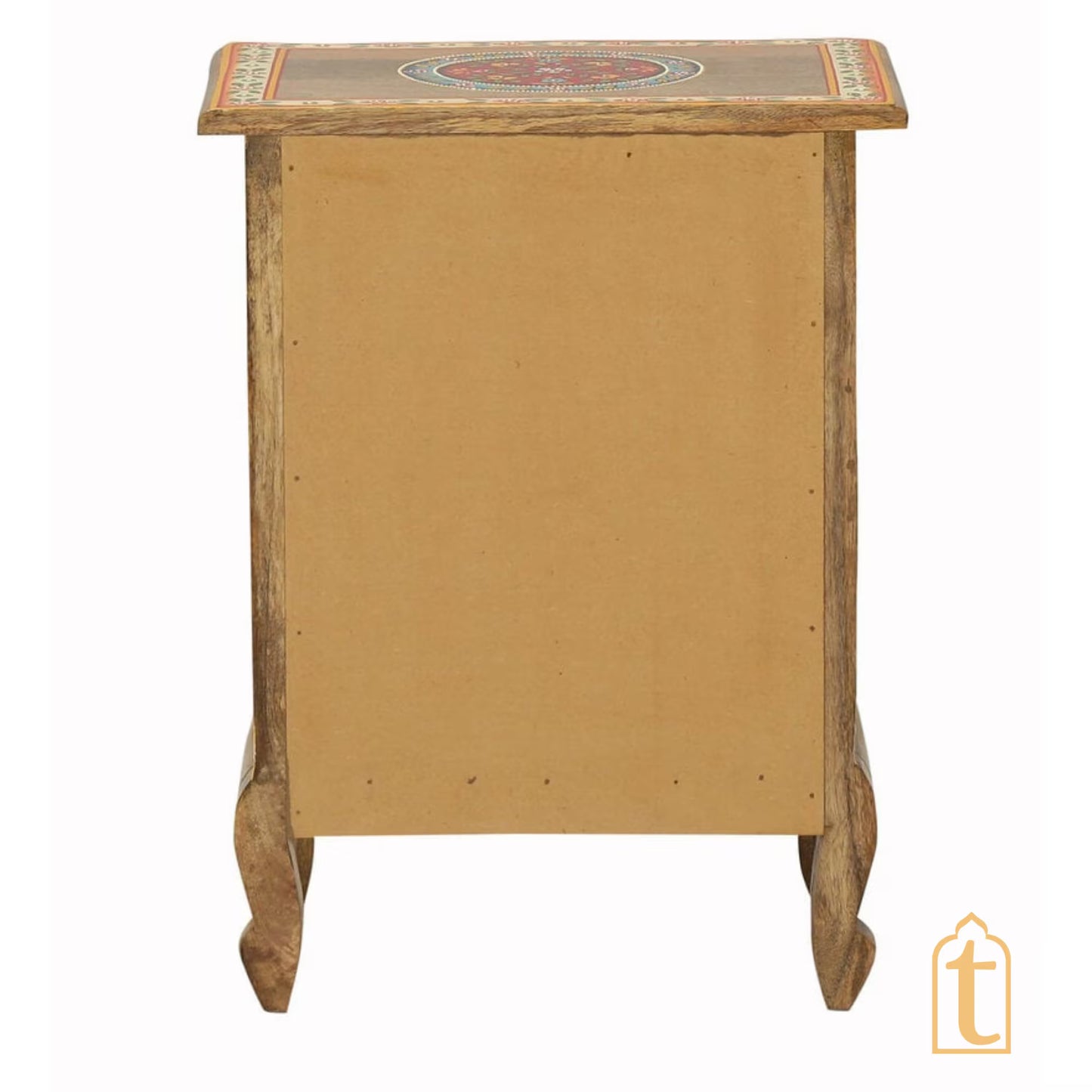 Hand Painted Solid Wood Chest Of Drawer In Multi Color | 3 Chest Of Drawers/Bed Side, Hand Painted Side Table | Decorative Indian furniture.