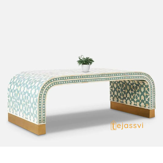 Handmade Wooden Console Table/Bone Inlay Table/Hall Way Entry Table/Bone Inlay Coffee Table/Bone Inlay Centre Table/Waterfall Coffee Table.