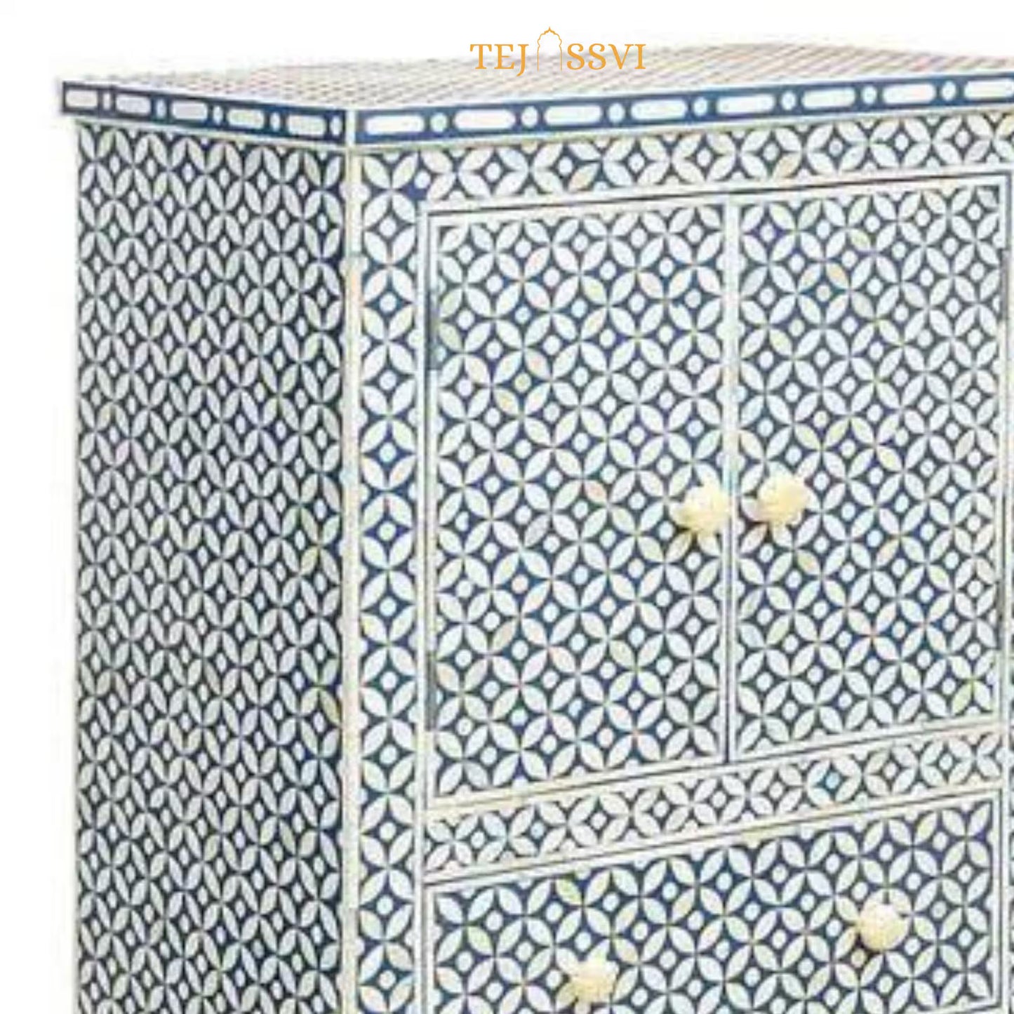 Handcrafted Bone Inlay Tall Boy Cabinet | Bone Inlay Tall Boy Cabinet | Bone Inlay side table | Bone Inlay chest of drawers,Luxury furniture