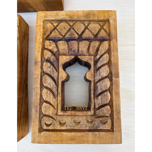 Handmade Rajasthani Jharokha Wall Art Carved Wood Picture Frame / Handcrafted Wall Hanging Jharokha Frame .