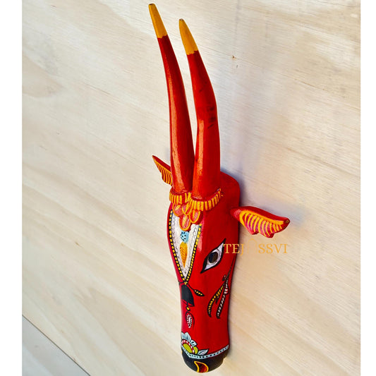 Wooden Cow Head 18 Inches | Bull | Nandi Head Mask Wall Décor. Wooden Wall Hanging. Ethnic Indian Art Best Minimalist Gift Idea for Christmas/Diwali