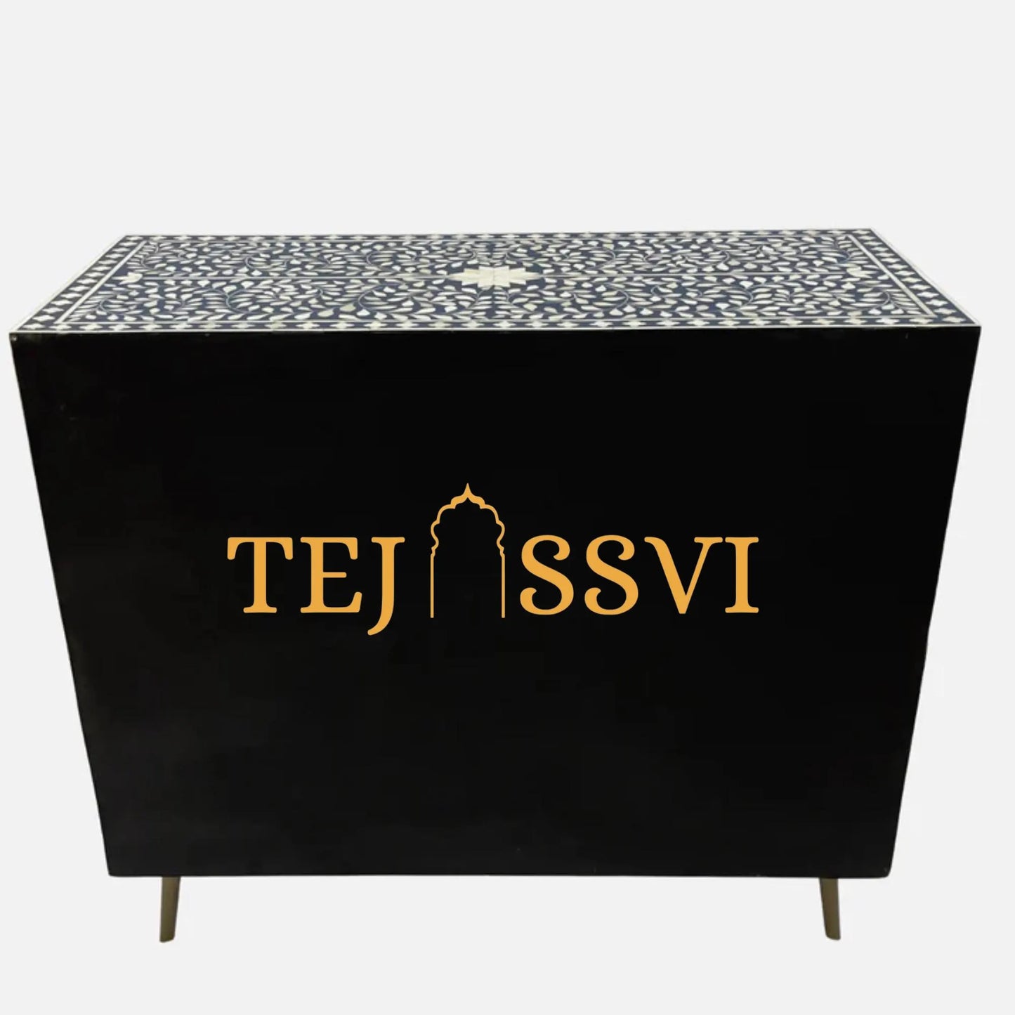 Handmade Bone Inlay Cabinet: Geometric Indian 6-Drawer Sideboard / bone inlay furniture /bone inlay cabinet /bone inlay luxury furniture .