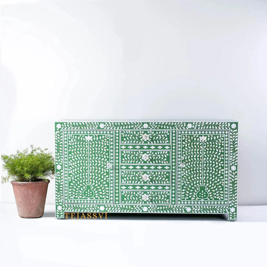 Bone Inlay Furniture - Bone inlay Sideboard With Brass Leg, Chest of Drawers, Bone Inlay Drawers Dresser, Bone Inlay Chest of Drawers,