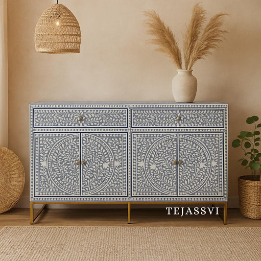 Bone Inlay Sideboard/Bone Inlay Buffet Table, Cabinet Table,Storage Unit,Bone Moroccan Inlay 2 Drawers, Chest of Drawers,Bone Inlay Dresser,