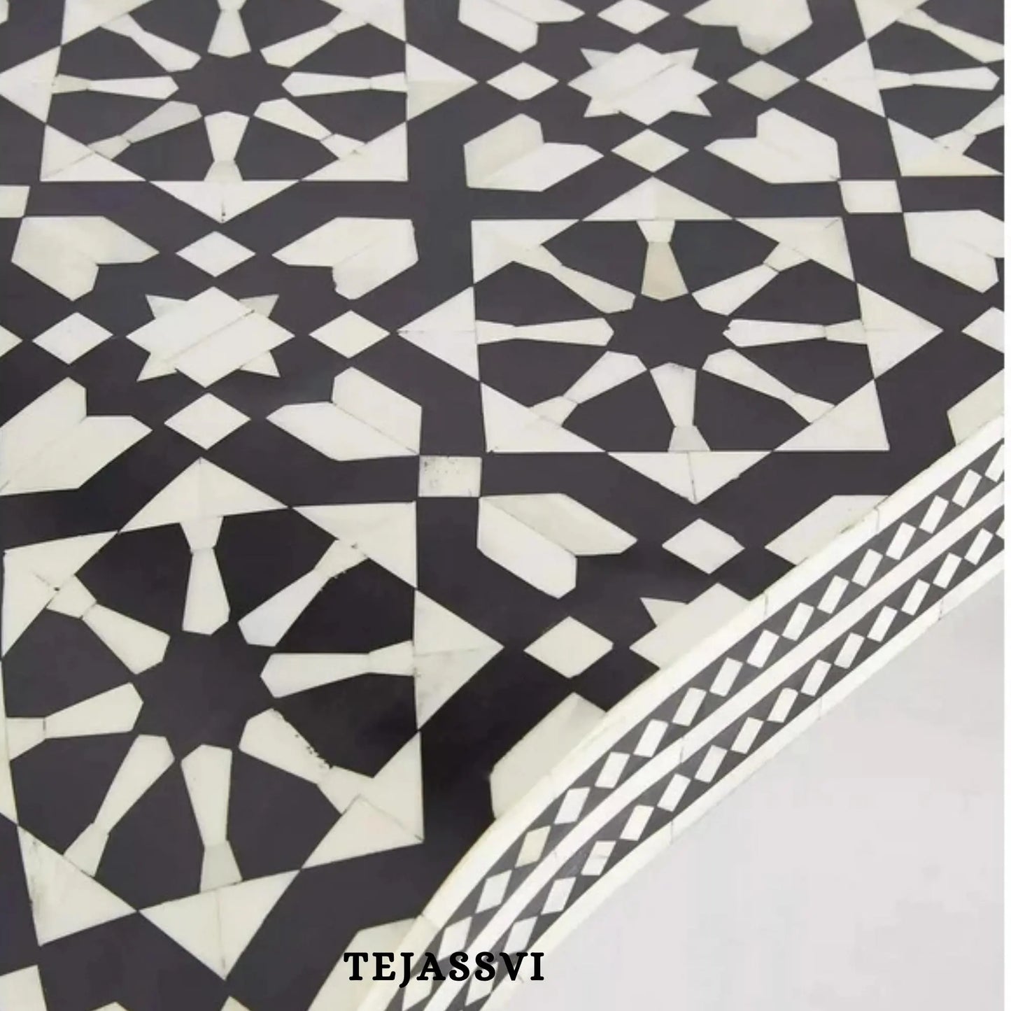 Handmade Bone Inlay Wooden Modern Waterfall/Moroccan design Bone Inlay Console Table living room