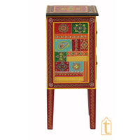 Hand Painted Wooden End Table / Bedside | Sofa Side Table | Small Chest of Drawer for Living Room | Traditional Side Table with Drawers