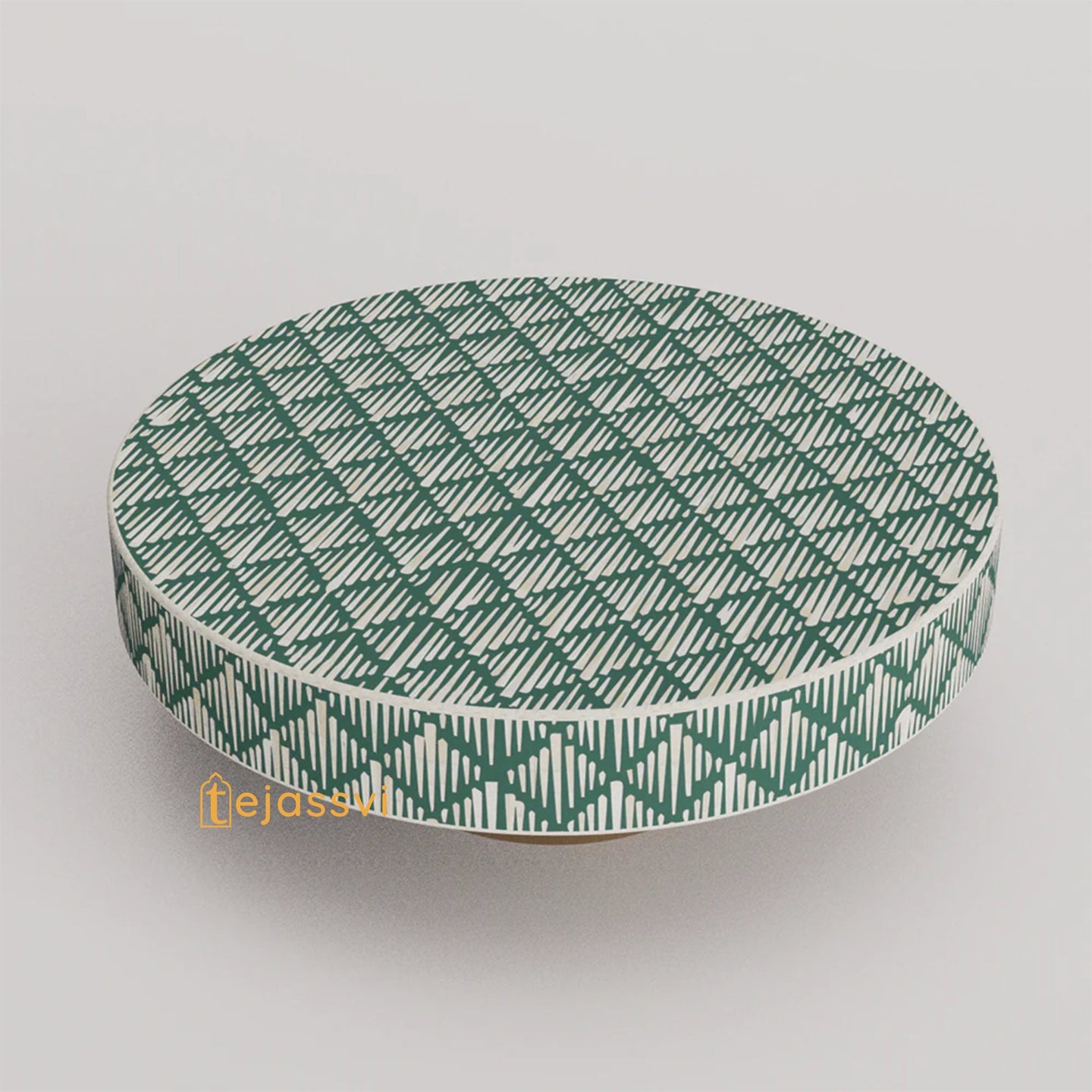 Wooden Stripe pattern Coffee Table/Handmade Inlay Coffee Table/Center Table/Bone Inlay Round Coffee Table/Wooden Cocktail Table/Coffee table