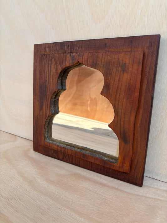 antique wooden mirror wall hanging for decoration.