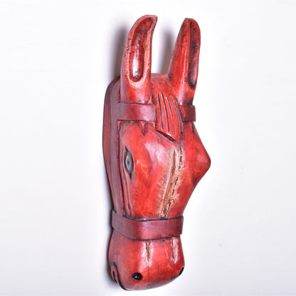 Wooden Horse Head Wall Hanging | Solid Wood Horse Head Wall Décor | Antique Wooden Horse Statue / Handmade Hand Carved Horse.