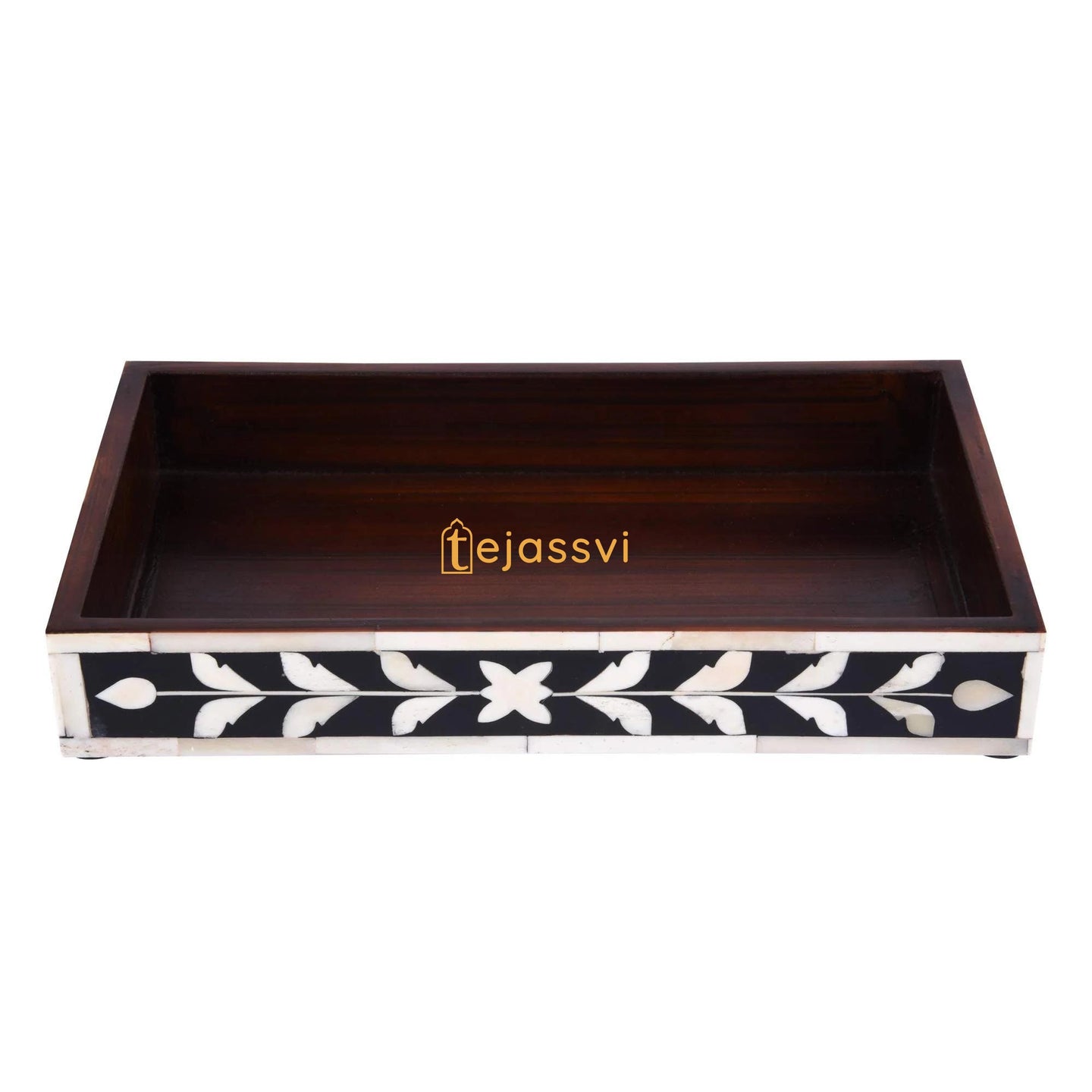 Bathroom Tray Parlour Whist Pattern Black & White 10x6 Inch | Bone Inlay  Serving Tray, Bone Inlaid Rectangular Tray , Decorative tray