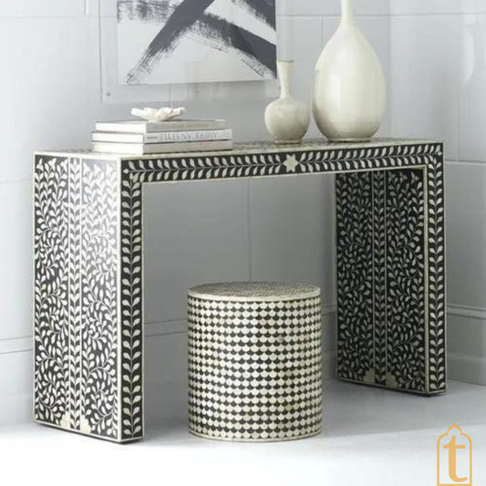 Bone Inlay Console Table,Hall-Way Entry Table Wooden bone inlay floral console table ,Bone Inlay Table, bone inlay study table, Laptop table