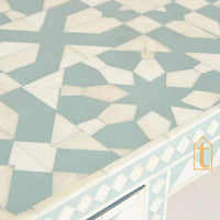 Bone inlay Work Desk | Laptop Table | Console Table | Bone Inlay Wooden Console Table | Bone Inlay Desk With 2 Drawer Furniture With Metal Leg.