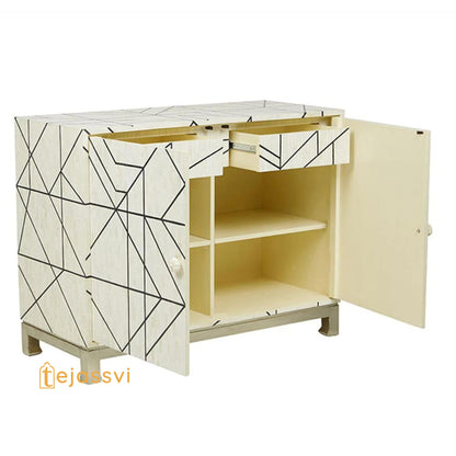Indian Luxury Buffet Table wooden Handmade Bone Inlay Sideboard With Two Door | Media Console TV Unit/Storage Cabinet |/cabinet/MOP console