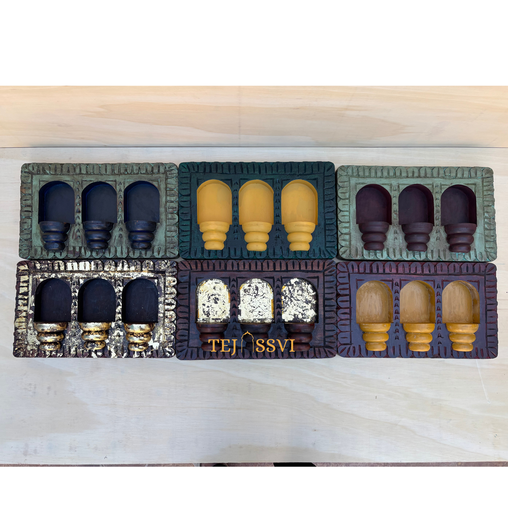 Handmade Rajasthani Jharokha Wall Art: Carved Wood Décor / Wooden Rajasthani Jharokha Wall Décor Frame .