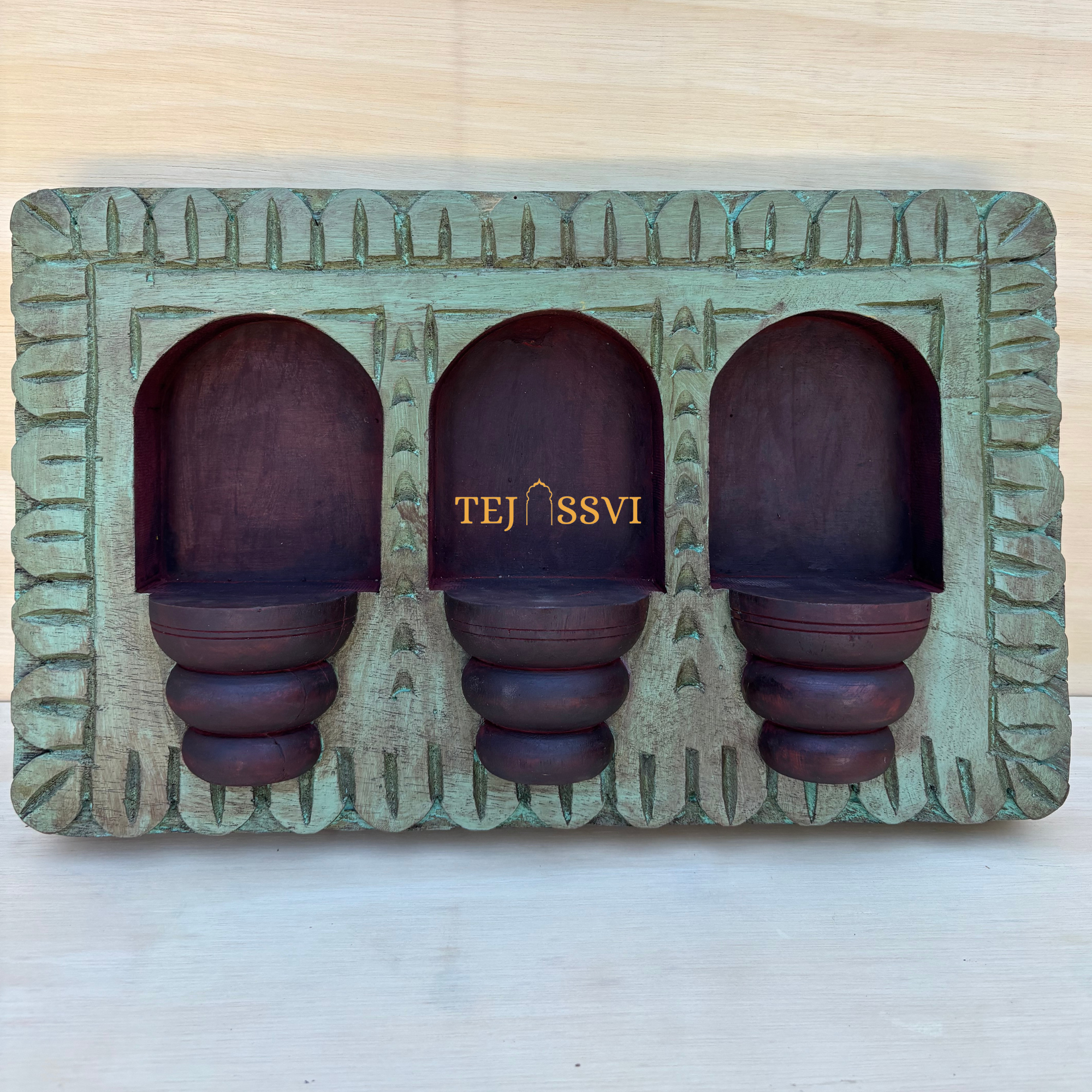 Handmade Rajasthani Jharokha Wall Art: Carved Wood Décor / Wooden Rajasthani Jharokha Wall Décor Frame .