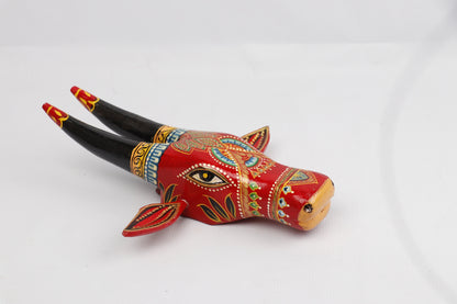 Wooden Cow Head | Bull | Nandi Head Mask Wall Décor / Wooden Wall Hanging / Ethnic Indian Art Best Minimalist Gift Idea for Christmas/Diwali.