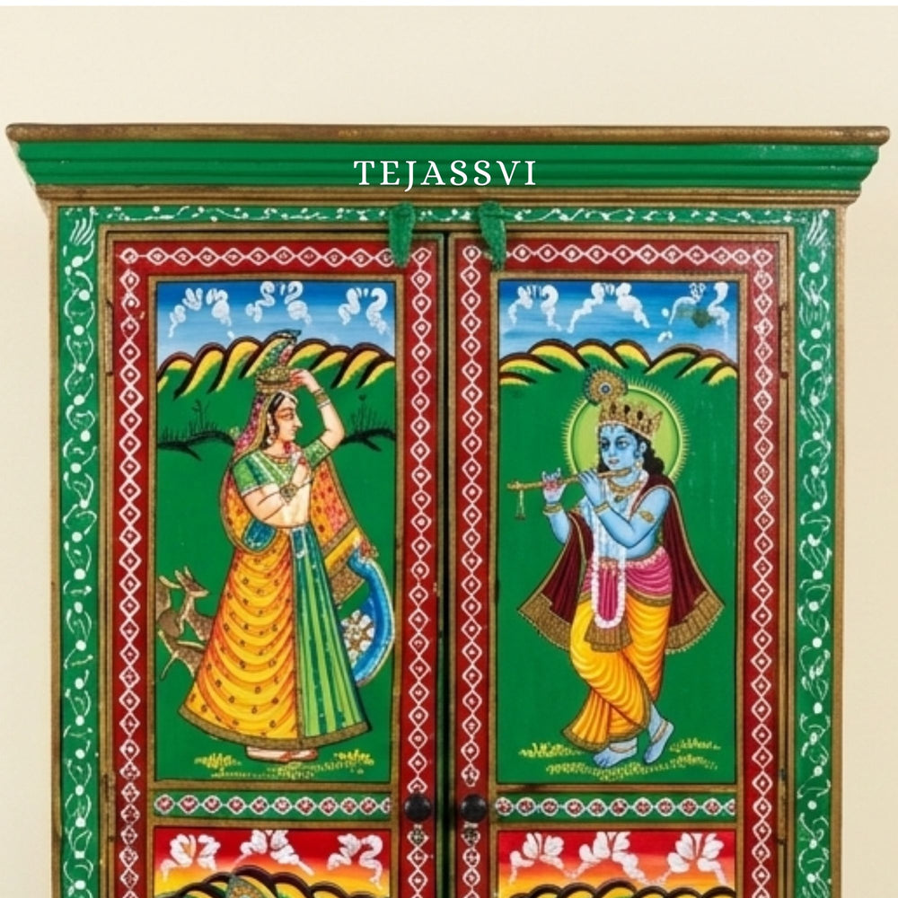 Wooden Hand Painted  Sideboard / Wooden Cabinet / Storage Side Boards / Hand made / Wooden Big Cabinet, Living Room Furniture, Fine Panting.