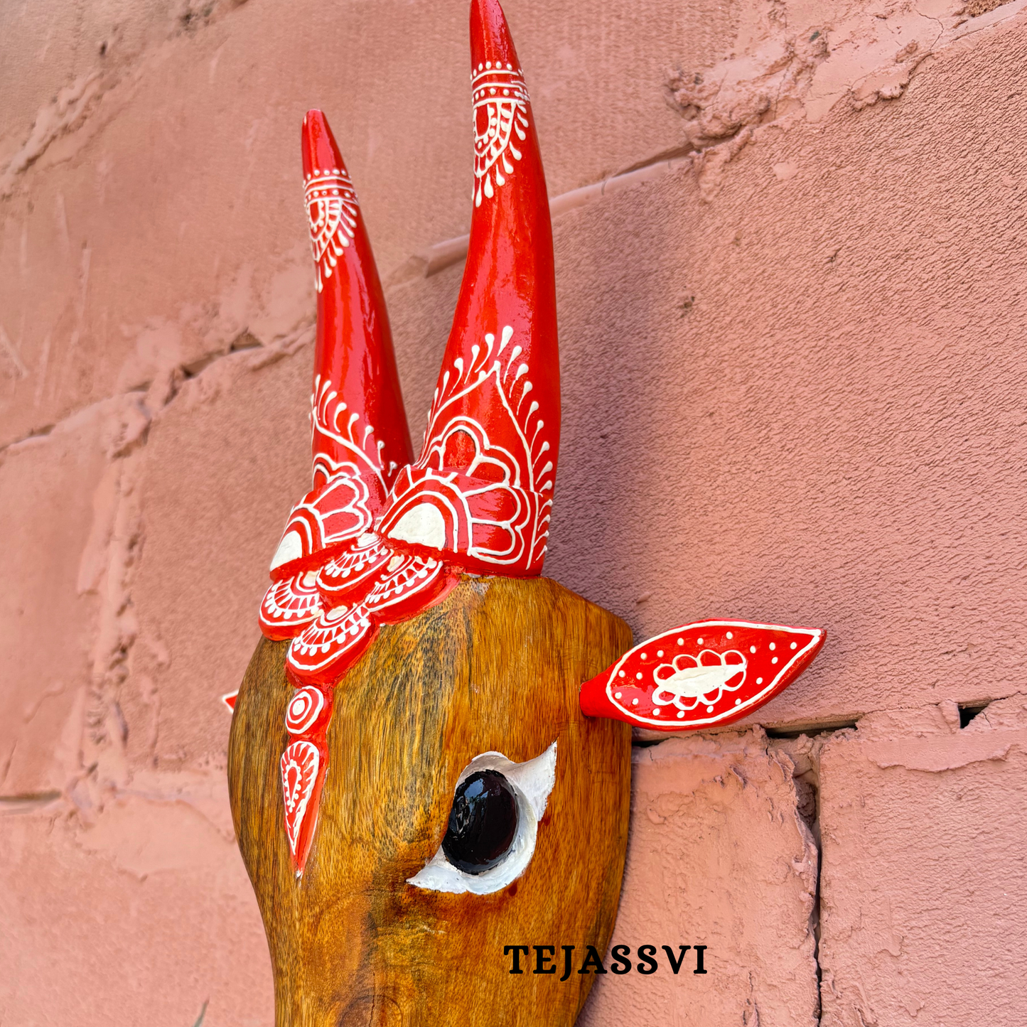 16 Wooden Cow Head | Bull | Nandi Head Mask Wall Décor. Wooden Wall Hanging. Ethnic Indian Art Best Minimalist Gift Idea for Christmas/Diwali