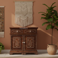 Handmade Wood Bone Inlay Modern Sideboards / Wood Bone Inlay Console | Wood Bone Inlay Cabinet With 2 Drawer & 2 Door Furniture  | Wooden Sideboards | Luxury Furniture.