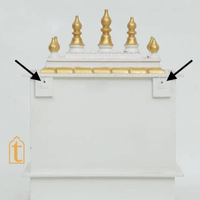 Handcrafted Wooden Pooja Room Temple: , White & Gold Embossed