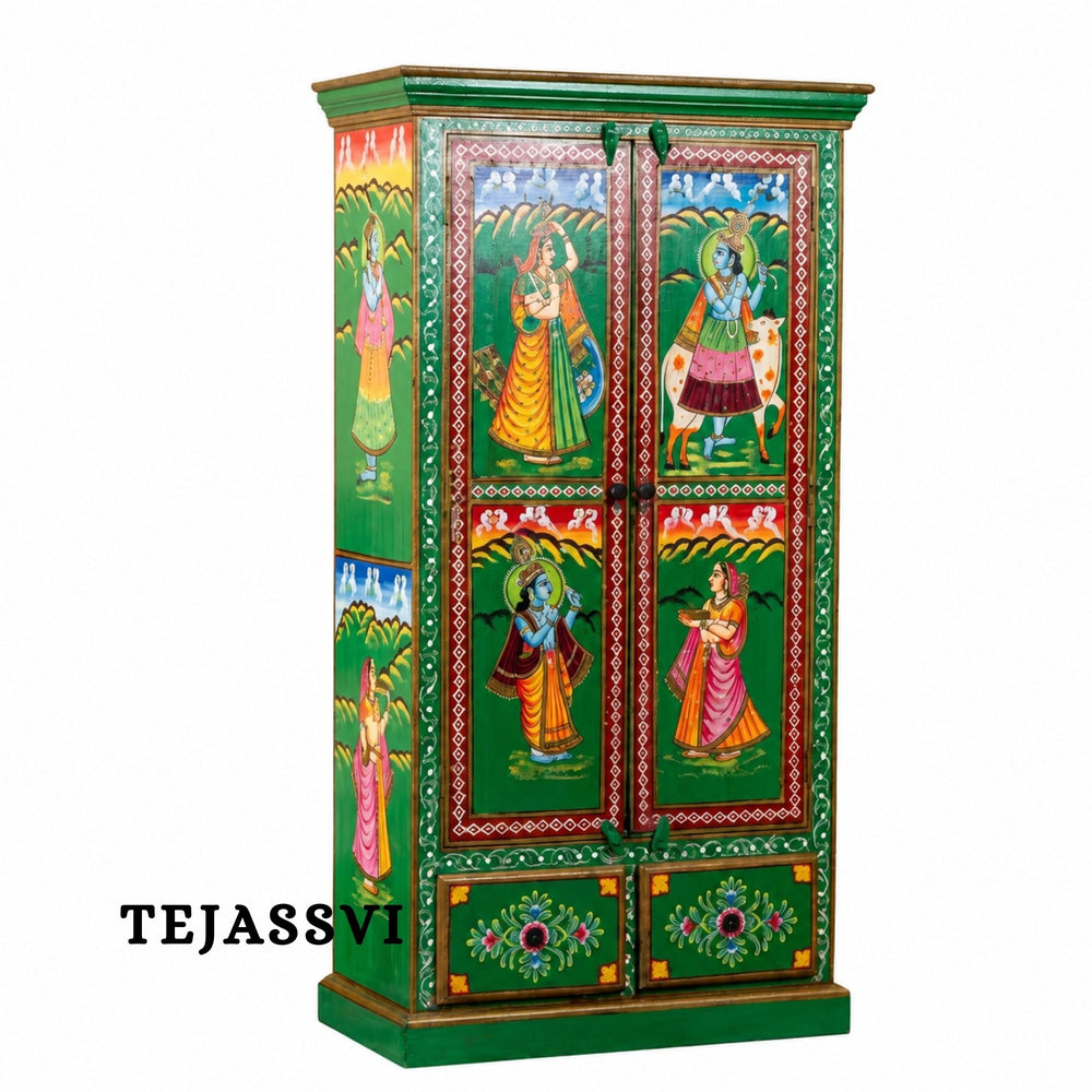 Wooden Hand Painted  Sideboard / Wooden Cabinet / Storage Side Boards / Hand made / Wooden Big Cabinet, Living Room Furniture, Fine Panting.