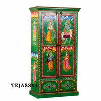 Wooden Hand Painted  Sideboard / Wooden Cabinet / Storage Side Boards / Hand made / Wooden Big Cabinet, Living Room Furniture, Fine Panting.