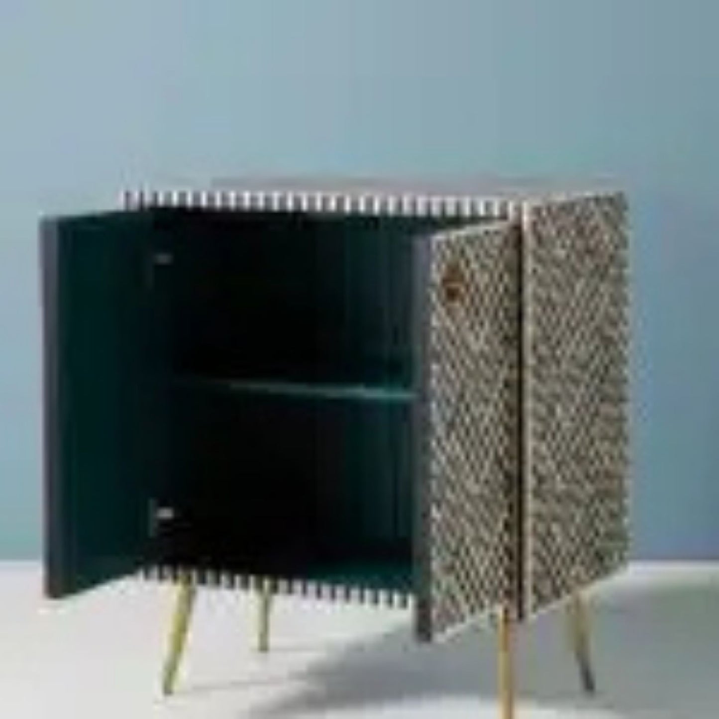 Bone Inlay Strip Design Small Cabinet /Bone Inlay Night Table / Bone Inlay Side Table / Bone Inlay Sideboards  For Bedroom.