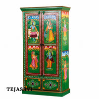 Wooden Hand Painted  Sideboard / Wooden Cabinet / Storage Side Boards / Hand made / Wooden Big Cabinet, Living Room Furniture, Fine Panting.