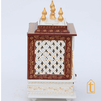 Handcrafted Wooden Temple Mandir White And Red Pooja Ghar