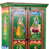 Wooden Hand Painted  Sideboard / Wooden Cabinet / Storage Side Boards / Hand made / Wooden Big Cabinet, Living Room Furniture, Fine Panting.