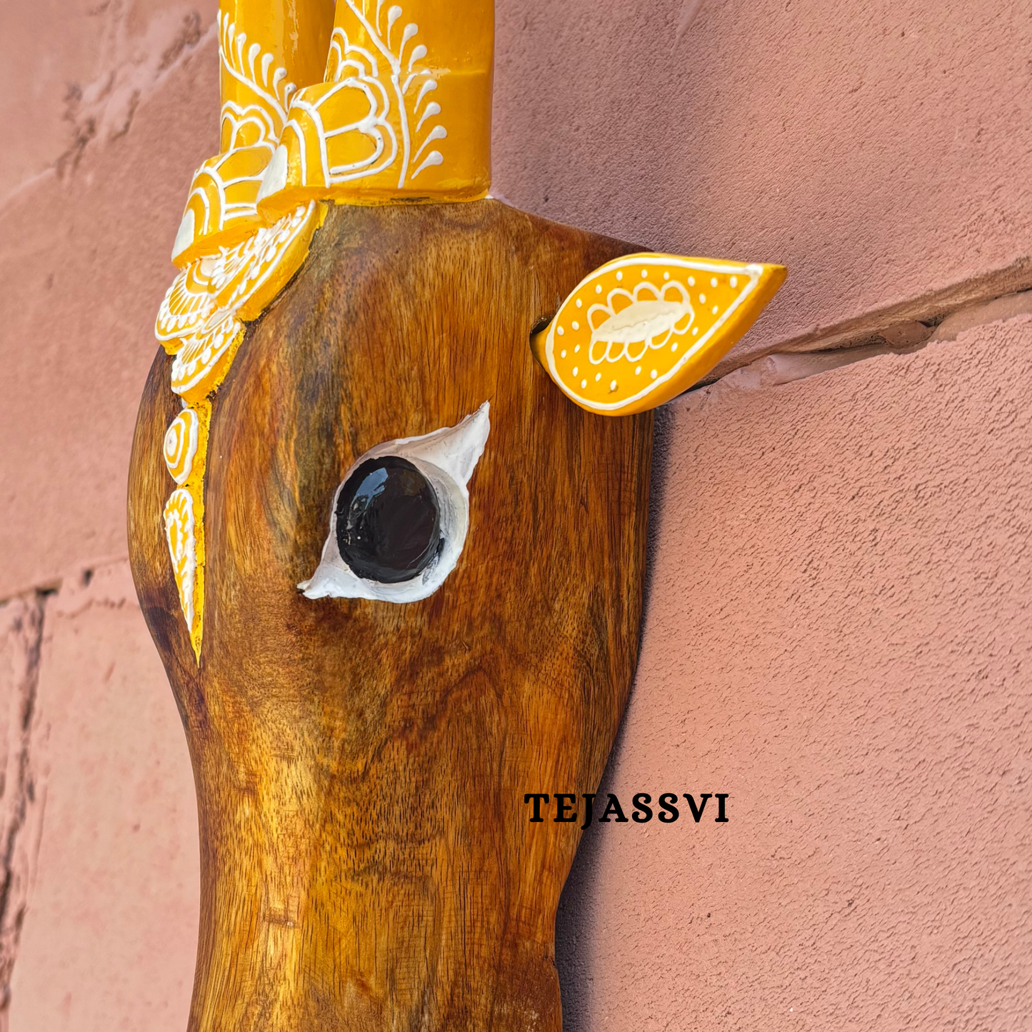 16 Wooden Cow Head | Bull | Nandi Head Mask Wall Décor. Wooden Wall Hanging. Ethnic Indian Art Best Minimalist Gift Idea for Christmas/Diwali