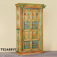 Wooden Hand Painted  Wardrobe / Wooden Cabinet / Storage Side Boards / Hand made / Wooden Big Cabinet, Living Room Furniture, Fine Panting.