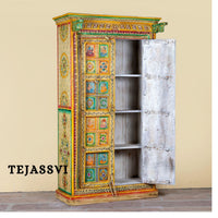 Wooden Hand Painted  Wardrobe / Wooden Cabinet / Storage Side Boards / Hand made / Wooden Big Cabinet, Living Room Furniture, Fine Panting.
