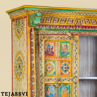 Wooden Hand Painted  Wardrobe / Wooden Cabinet / Storage Side Boards / Hand made / Wooden Big Cabinet, Living Room Furniture, Fine Panting.