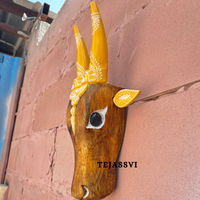 Wooden Cow Head | Bull | Nandi Head Mask Wall Décor. Wooden Wall Hanging. Ethnic Indian Art Best Minimalist Gift Idea for Christmas/Diwali
