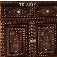 Handmade Wood Bone Inlay Modern Sideboards / Wood Bone Inlay Console | Wood Bone Inlay Cabinet With 2 Drawer & 2 Door Furniture  | Wooden Sideboards | Luxury Furniture.