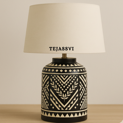 Wooden Bone Inlay Lamp for Bedroom / Bone Inlay Bed Room Lamp / Bedroom Décor Lamp / Handmade Inlay Table Lamp Home Decor Accent Light