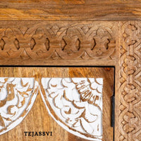 Wooden Indian Carving Wardrobe / Wooden carving Sideboard / Wooden Storage Cabinet | Luxury Entryway Table | wooden Storage Cupboard.